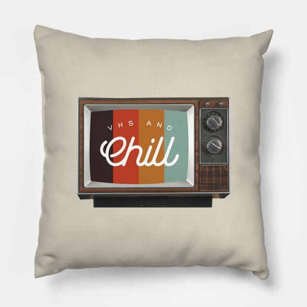 VHS & Chill Pillow by ZekeTuckerDesign