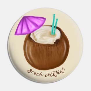 Beach Cocktail in Coconut. Beach Summer 2022 Pin