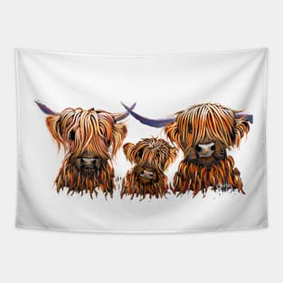 SCoTTiSH HiGHLaND CoWs ' THe TaNGeRiNeS ' Tapestry