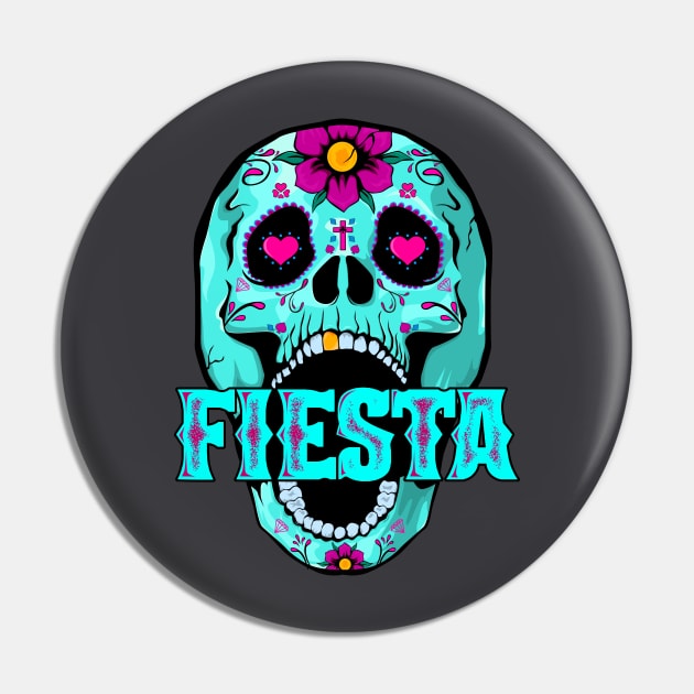 Sugar Skull Fiesta Pin by KShinabery