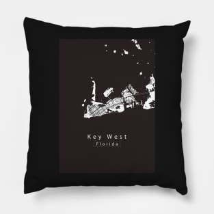 Key West Florida Island Map Pillow