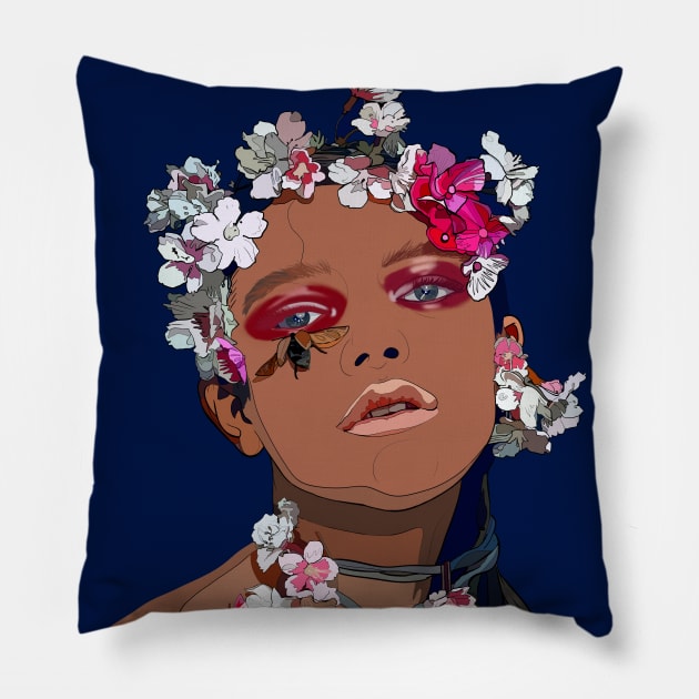 SPRING GIRL Pillow by MAYRAREINART