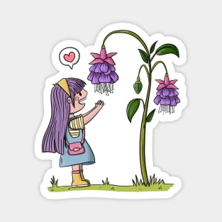 The Girl and the Flower Magnet