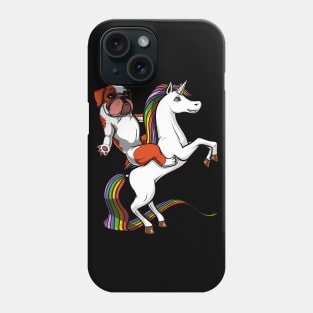 English Bulldog Riding Unicorn Phone Case