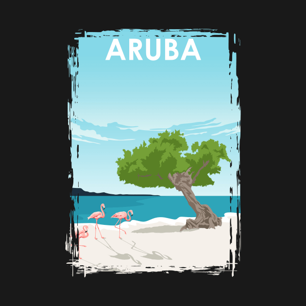 Aruba Travel Poster by jornvanhezik