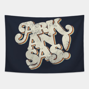 Arkansas Retro Type Tapestry