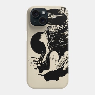 Ocean Waves And Girl With A Smiley Face Phone Case