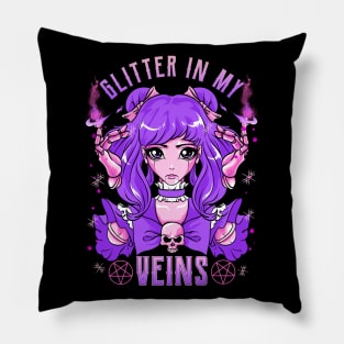 Glitter In My Veins Witchcraft Manga Anime Girl Pillow