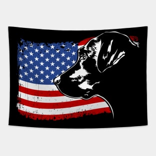 Proud Labrador Lab American Flag patriotic dog Tapestry