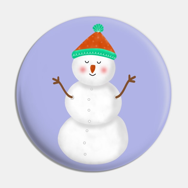 Christmas Snowman Pin by Onanong art design shop.