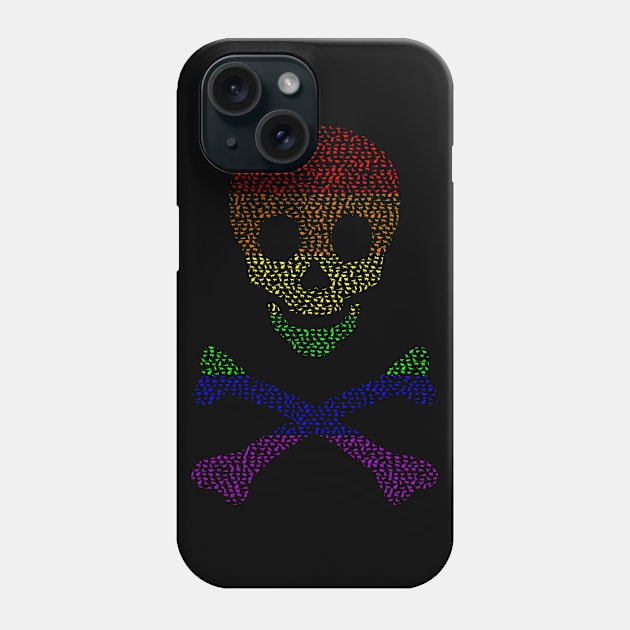 Gay Pride Cats Skull and Crossbones Phone Case by Muzehack