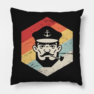 Retro Distressed 70s Boat Captain Pillow