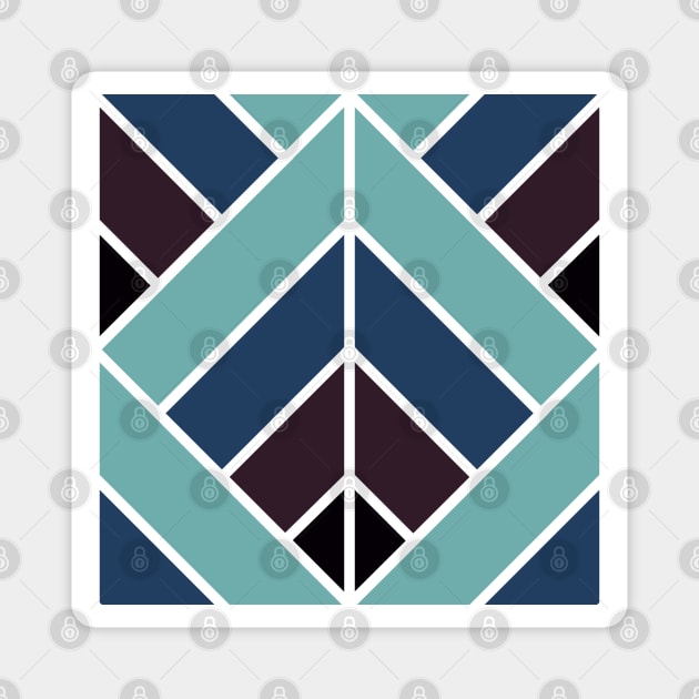 Geometric Pattern: Art Deco Diamond: Midnight Magnet by Red Wolf