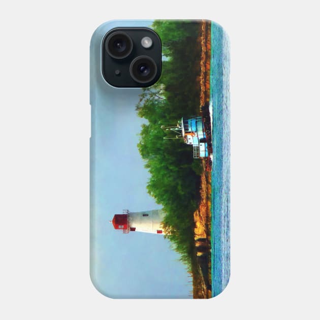 Nassau Bahamas  - Lighthouse and Boat Phone Case by SusanSavad