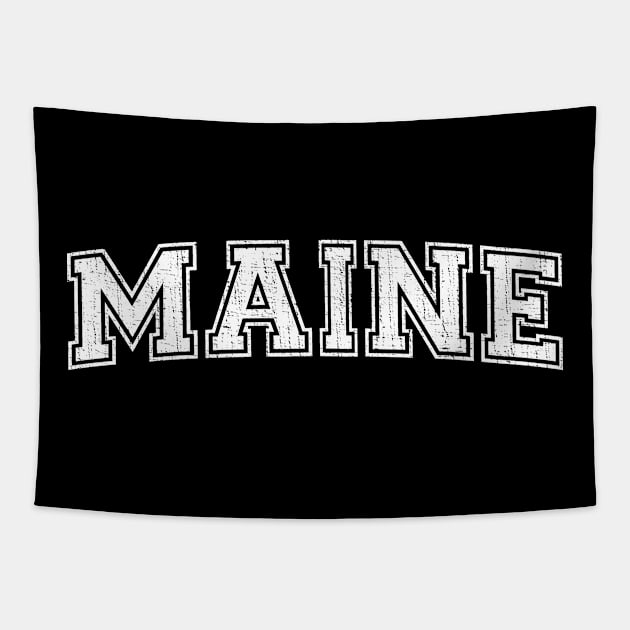 Vintage University-look Maine Distressed College Design Tapestry by Webdango