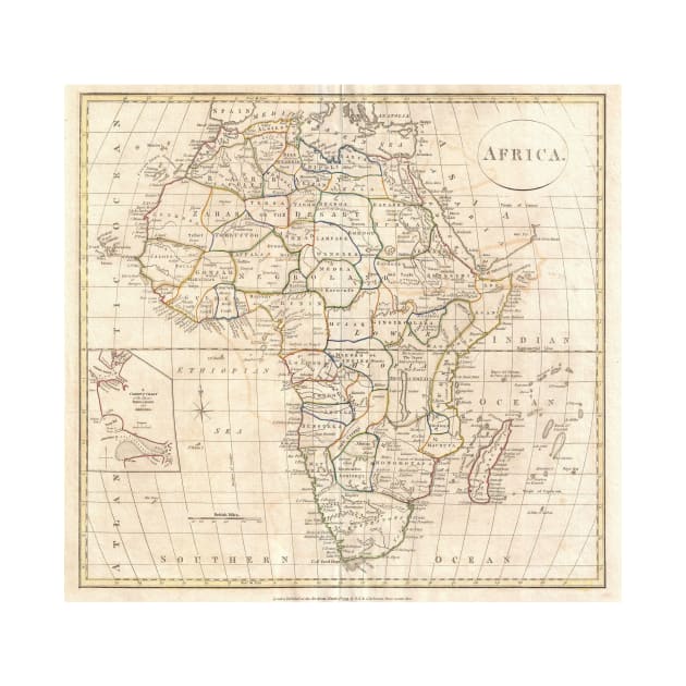 Vintage Map of Africa (1799) by Bravuramedia