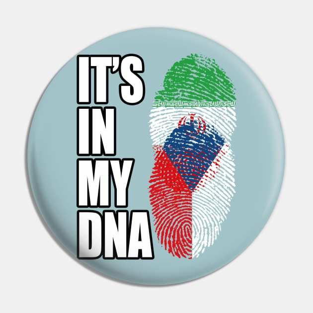 Iranian And Czech Mix Heritage DNA Flag Pin by Just Rep It!!