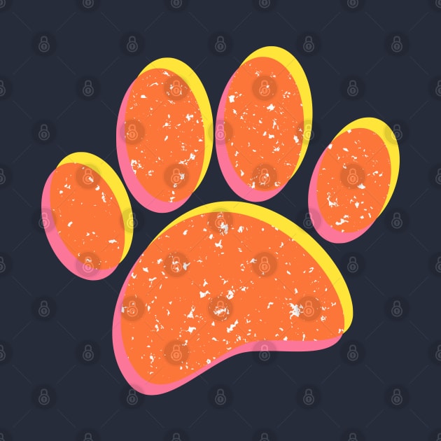 Dog Lover Retro Dog Paw Print by Braznyc