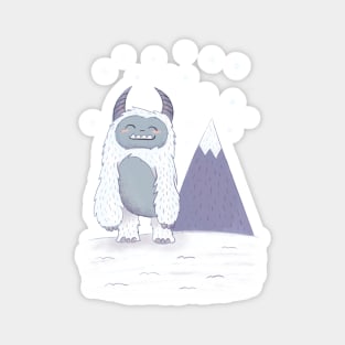 Happy Yeti with Blue Skies Magnet