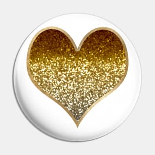 Heart - deep golden gradient Pin