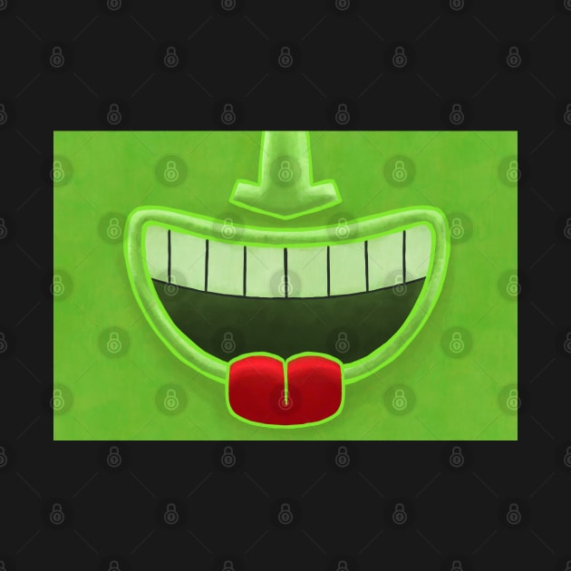 Green Tiki Smile Mask! (Red Tongue Version) by ErinKantBarnard