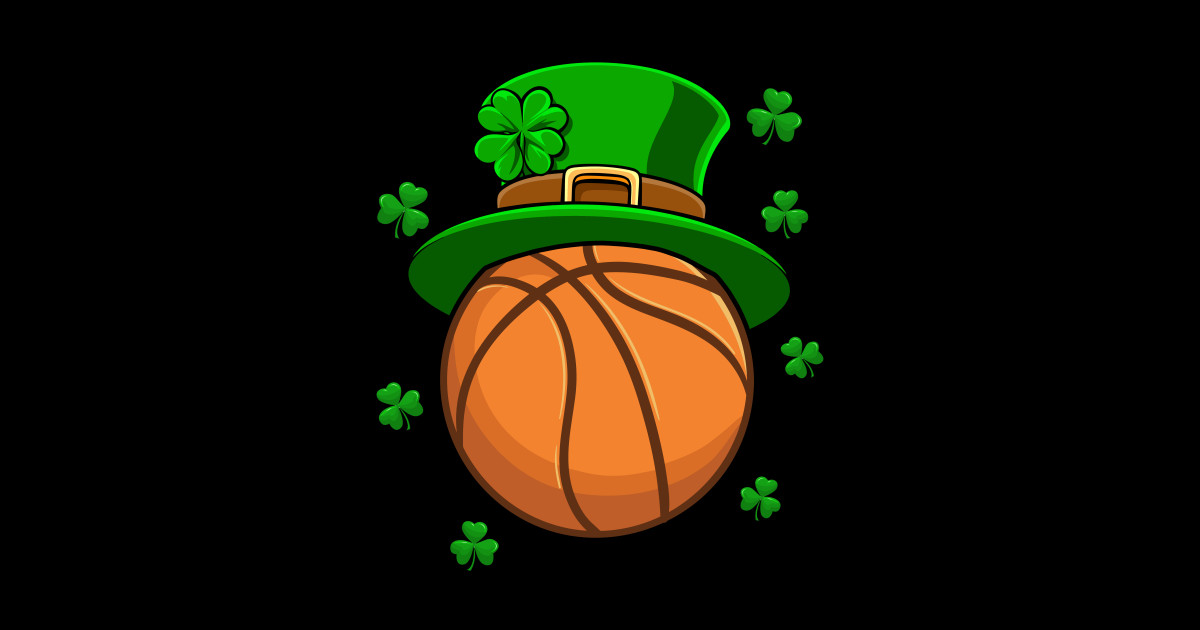 Basketball St Patricks Day Leprechaun Shamrock Basketball Sticker