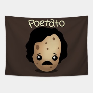 Poetato Funny Retro Vintage Edgar Allan Poe Cute Kawaii Potato Funny Pun Tapestry