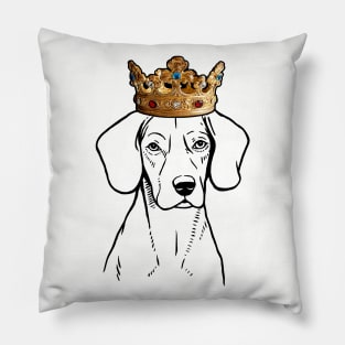 Beagle Dog King Queen Wearing Crown Pillow