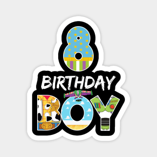 Toy Funny 8th Birthday Story B-day Gift For Boys Kids Magnet