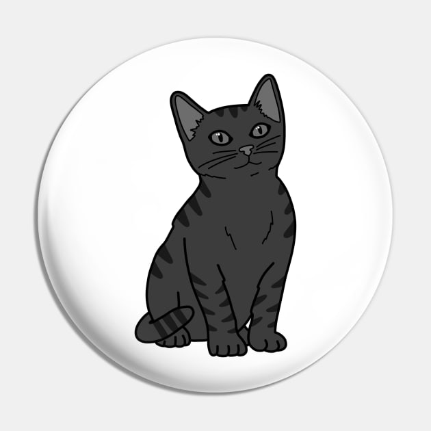Cute Gray Cat Pin by Kelly Louise Art