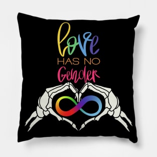 Love Has No Gender Rainbow Infinity Skeleton Pillow