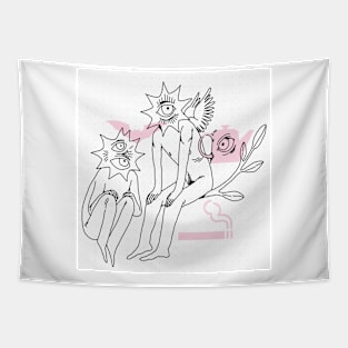 Doodle sheet pink Tapestry