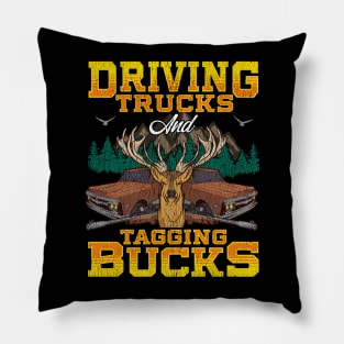 Driving Trucks Tagging Bucks Pillow