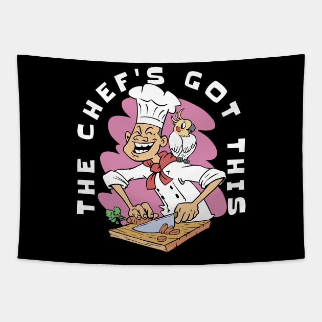 Chef's Buddy: Culinary Cockatiel Tapestry by Life2LiveDesign