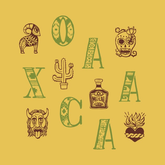 Oaxaca Alphabets - Wild Yellow by akaneyabushita