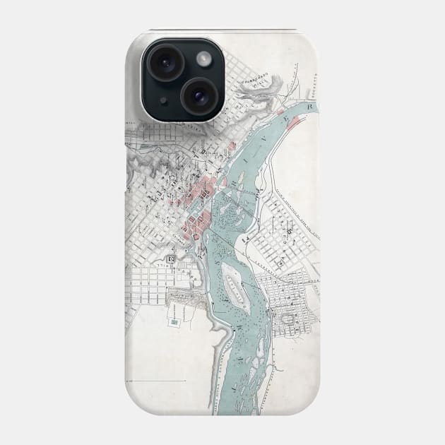 Vintage Map of Richmond Virginia (1864) Phone Case by Bravuramedia