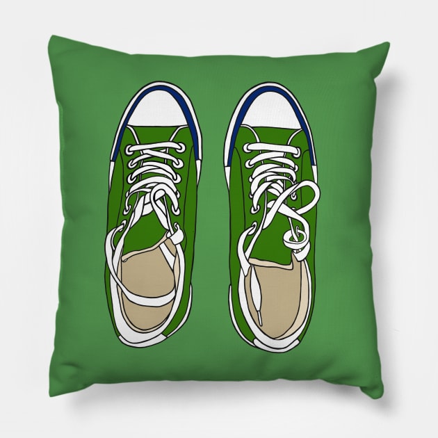 Green sneakers Pillow by KateQR