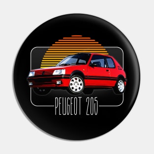 Peugeot 205 / Retro 80s Style Fan Design Pin