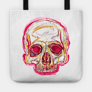 Skull abstract 01 color red Tote