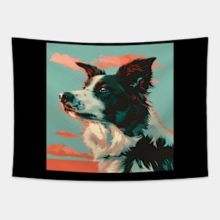 Retro Border Terrier: Pastel Pup Revival Tapestry