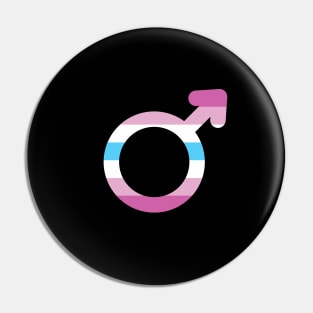 Femboy Male Gender Symbol with Femboy Striped Flag Pin