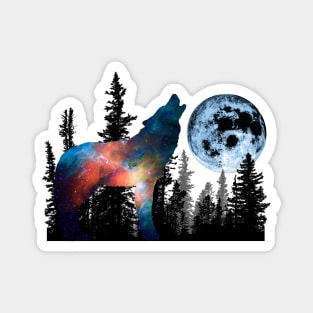 Wolf Animal Forest Wild Nature World Free Land Moon Magnet