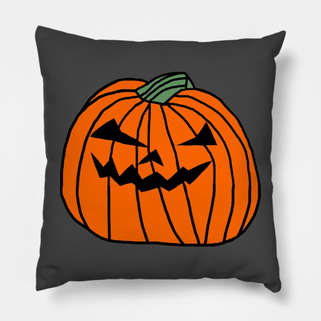 Big Halloween Horror Pumpkin Pillow by ellenhenryart