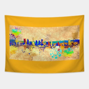 Los Angeles Skyline Grunge Tapestry