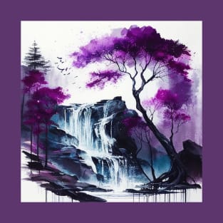 Purple Trees Waterfall T-Shirt