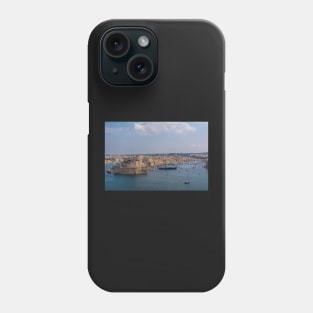 View to the Fort St. Angelo, with part of the city Birgu, Malta Phone Case