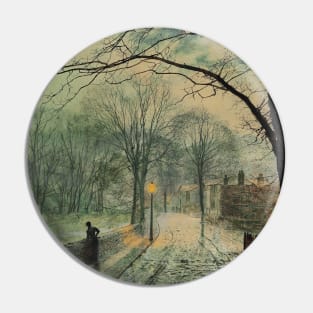 A Moonlit Stroll, Bonchurch, Isle of Wight by John Atkinson Grimshaw Pin