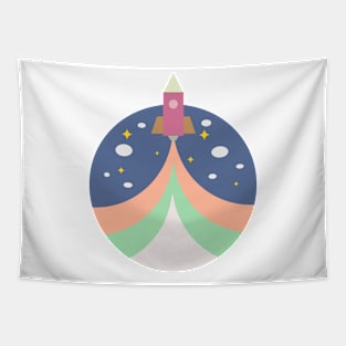 Space Rocket Tapestry