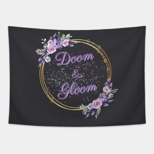 Doom & Gloom Cute Violet Flowery Logo Tapestry