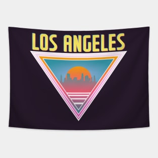 Los Angeles City Skyline Silhouette Sunrise Retro 80's / 90's Vaporwave Aesthetics - Bright Vintage Design For Sunny Summer Days Tapestry